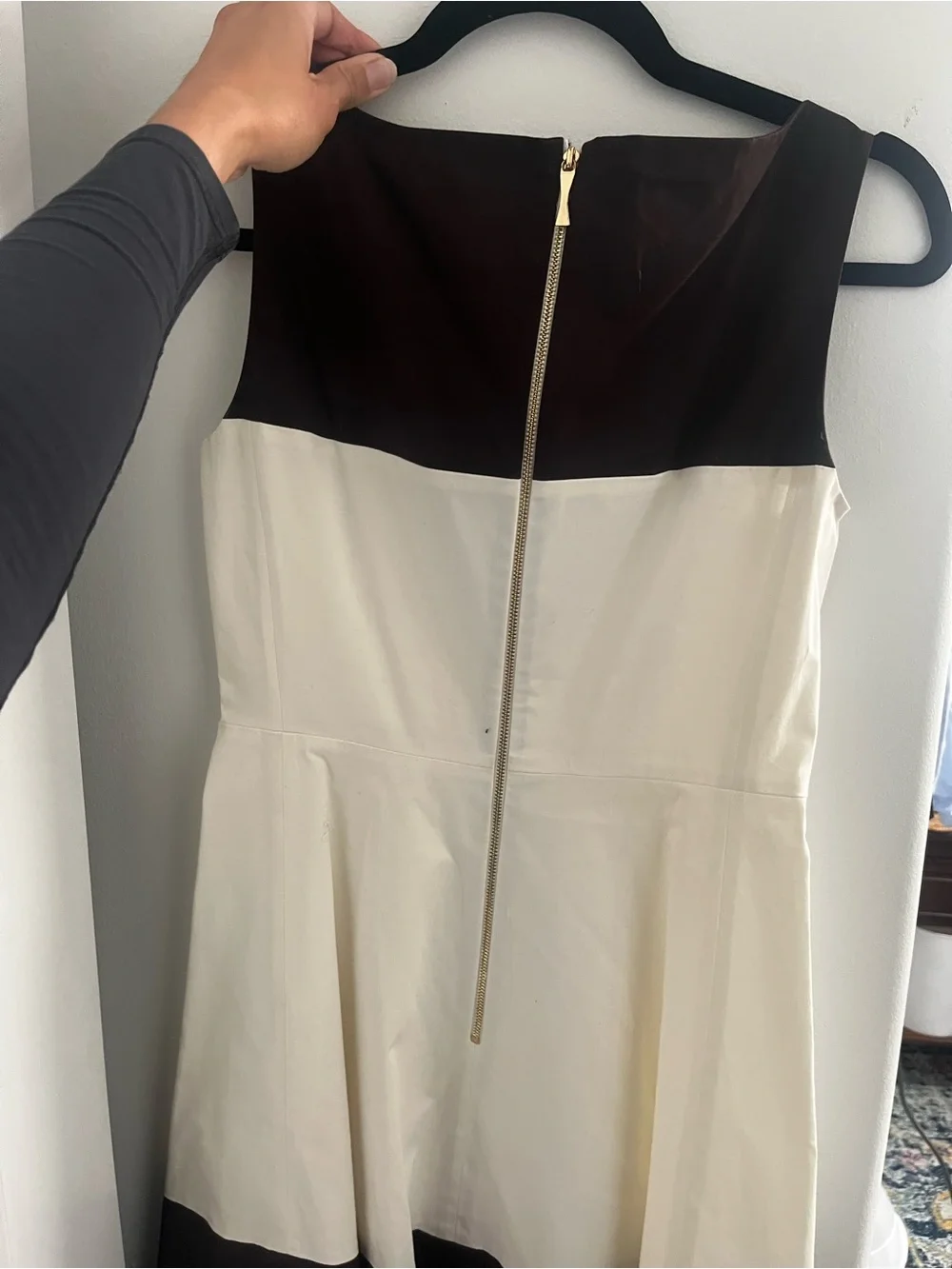 kate spade Black and White Sleeveless Fit-and-Flare Midi Dress